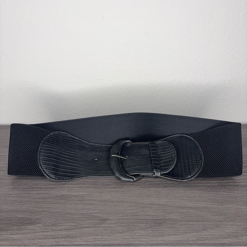 Black Textured Women's Belt